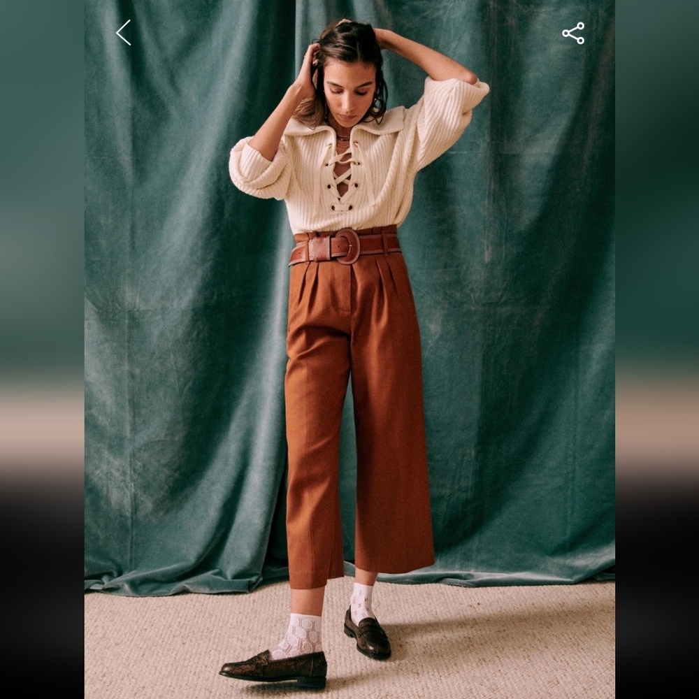 Sezane Pierre High Waisted 7/8 Length Trousers